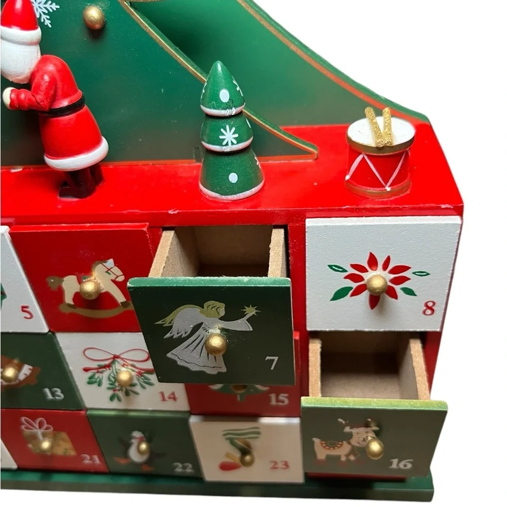 Battery Operated LED Christmas Tree Advent Calendar 13.5 Inch D4035 Kurt S Adler - Picture 4 of 12